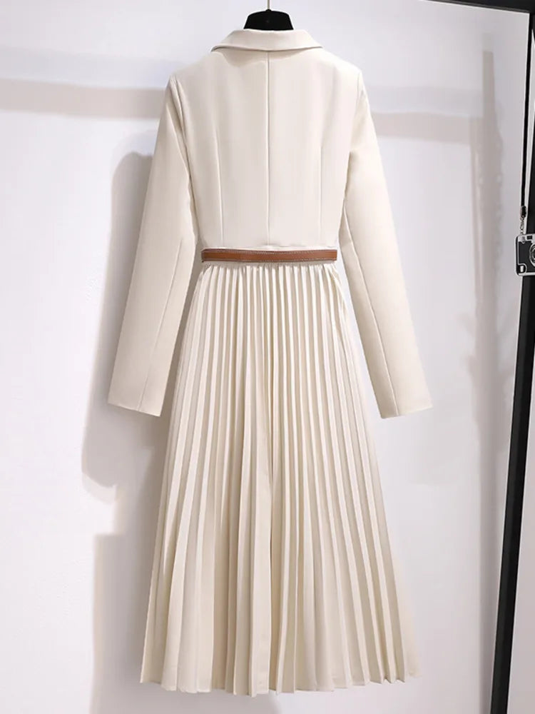 Nicole | Women's Pleated A-Line Midi Dress